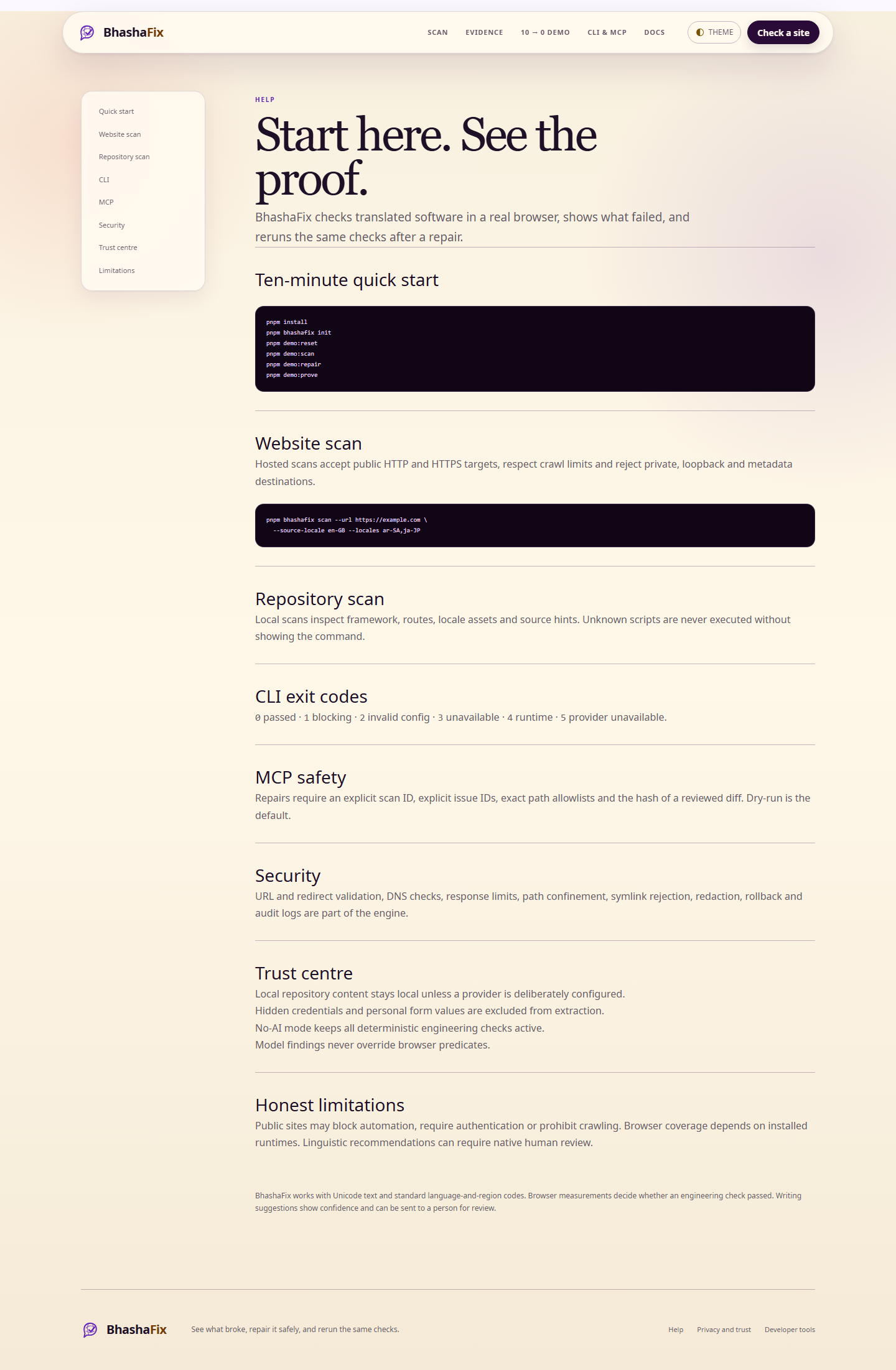 Top of the recorded en-GB render of /docs